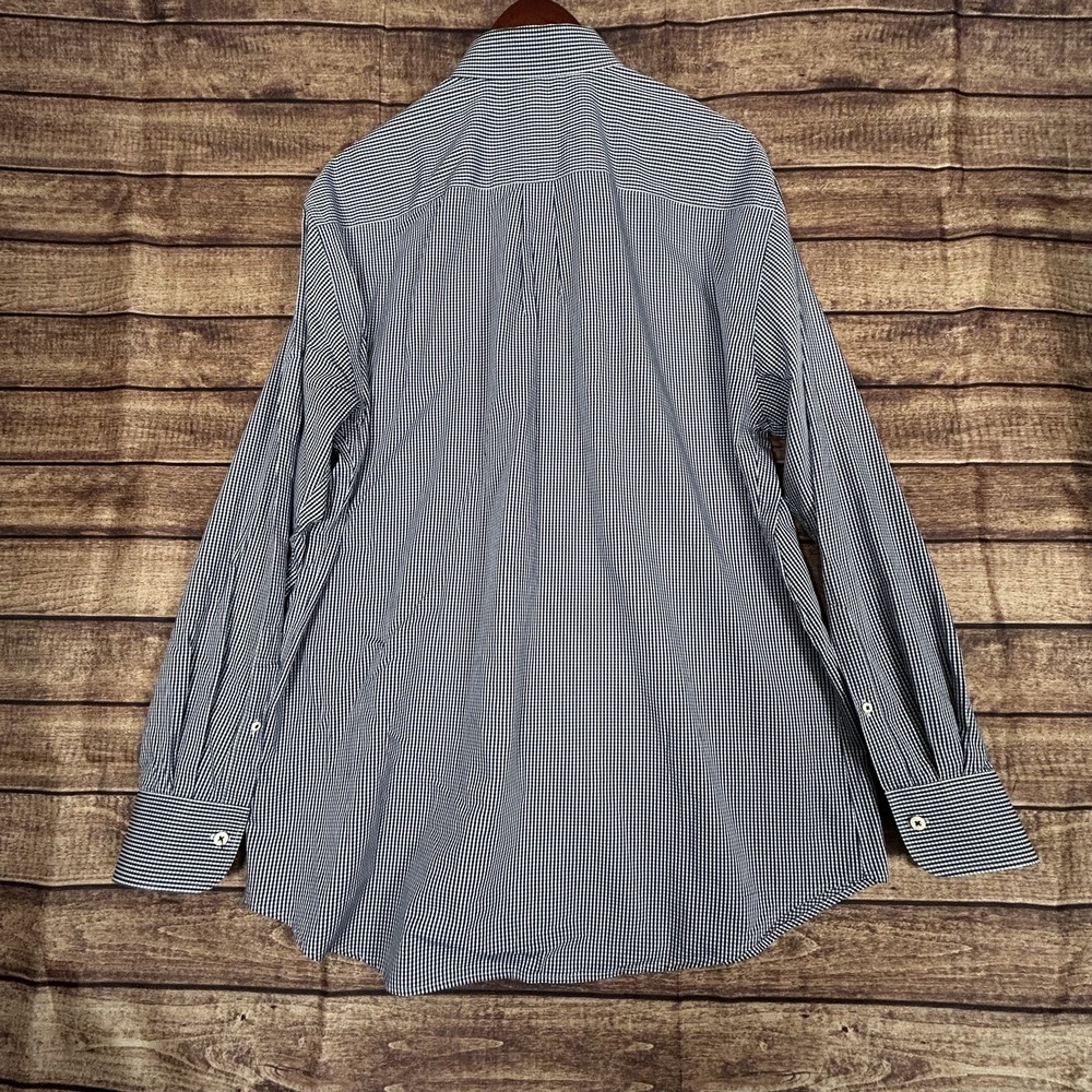 Peter Millar Seaside Finish Mens Navy Plaid Cotton Long‎ Sleeve Button Down XL - Picture 6 of 8
